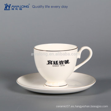 Taza de café y platillo de cerámica fina personalizada de 200 ml